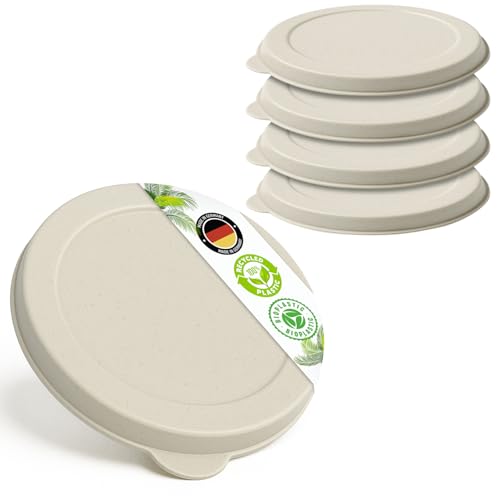 Falkenhorn Bio Dosendeckel Creme – 5X Groß (99 mm) – Spülmaschinengeeignet, langlebig, biobasiert – für Hundefutter von Falkenhorn
