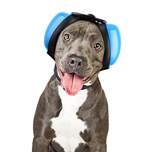 Famikako Hundeohrenschützer für Lärmschutz, Kopfhörer mit Geräuschunterdrückung, 25dB NRR, Hundeohrstöpsel zum Gehörschutz vor Donner, Feuerwerk, Vakuum (S, Blau) von Famikako