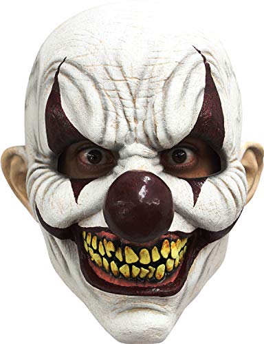 Erwachsene Sinister Gruseliger Clown Overhead Maske Scary Horror Halloween Kostüm Outfit Zubehör von Fancy Me