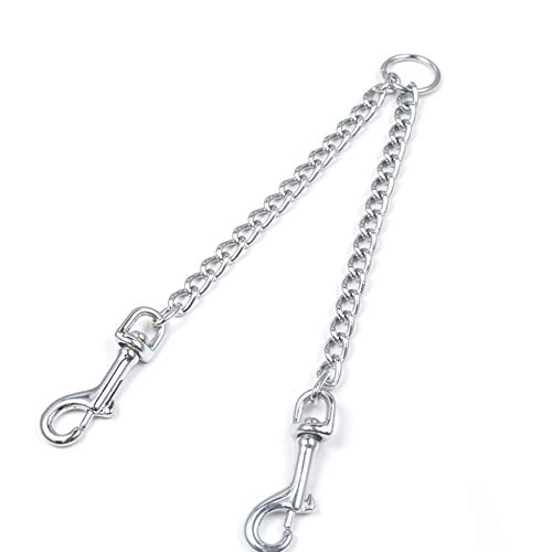 Faneli Doppelte Leinen, Doppelte Hund Hochleistungs Stahl Kette führen Wanderung Leine für 2 Hunde, Chrom 3.0mm*50cm Faneli Doppelte Leinen, Doppelte Hund Hochleistungs Stahl Kette führen Wanderung Leine für 2 Hunde, Chrom 3.0mm*50cm von Faneli