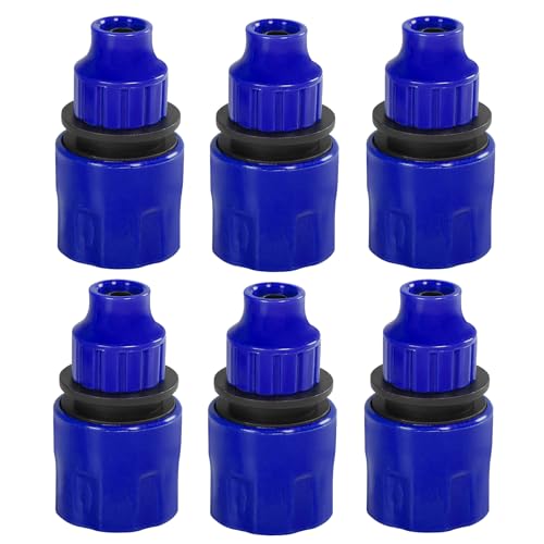 FangBoJie 6 Stück Bewässerungsschlauch Kunststoff Schlauchverbinder, Schlauchadapter Gartenschlauch Zubehör für 8/12 Mm Mikroschlauch Rohr Gartenbewässerungssystem (Blau) von FangBoJie