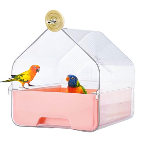 Fangssiy Vogelkäfig-Futterautomat, Transparente Vogelbadewanne Zum Baden Und Duschen, Tragbarer Futterspender Und Badehaus Für Finken Wellensittiche Nymphensittiche Kanarienvögel Liebesvögel Fangssiy Vogelkäfig-Futterautomat, Transparente Vogelbadewanne Zum Baden Und Duschen, Tragbarer Futterspender Und Badehaus Für Finken Wellensittiche Nymphensittiche Kanarienvögel Liebesvögel von Fangssiy