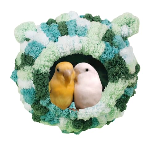 Fanlahmtasy Vogelnest für Käfig – Integrierte Skelettstütze, stilvolles, warmes und bequemes Vogelbett, vielseitig einsetzbar für kleine Haustiere, strapazierfähiges Baumwollmaterial (Blau) von Fanlahmtasy