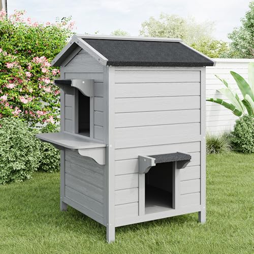 Keygarzone Outdoor-Katzenhaus wetterfest: Katzenhaus aus Holz mit wetterfestem Dach, einfacher Zugang und Belüftung, große Haustier-Katio für Wildkatzen, für drinnen und draußen Keygarzone Outdoor-Katzenhaus wetterfest: Katzenhaus aus Holz mit wetterfestem Dach, einfacher Zugang und Belüftung, große Haustier-Katio für Wildkatzen, für drinnen und draußen von FansaFurn
