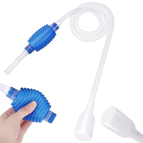 Fanshiontide 1 x Aquarium-Kiesreiniger, Hand-Kies-Reiniger, Aquarium-Siphonpumpe, Siphonpumpe, Reinigungsset für Aquarien, täglicher Wasserwechselfilter, Sandreinigung (blau) von Fanshiontide