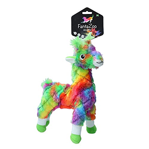 FantaZoo Giraffe Buntes und Recyceltes Hundespielzeug - M - Hundespielzeug - 24 x 7 cm - Hundespielzeug mit Quietscher - für mittelgroße Hunde von FantaZoo
