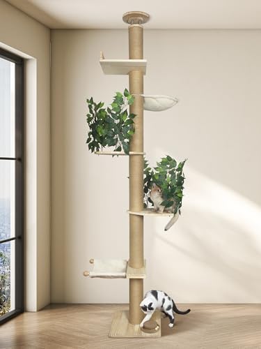 Fantasreen Katzenbaum, verstellbare Höhe 240 - 320 cm, 11,4 cm verdickter Pfosten, großer Katzenbaumturm für Indoor-Katzen, modern Fantasreen Katzenbaum, verstellbare Höhe 240 - 320 cm, 11,4 cm verdickter Pfosten, großer Katzenbaumturm für Indoor-Katzen, modern von Fantasreen