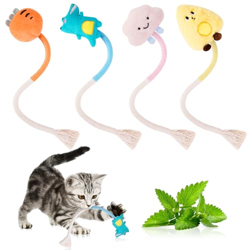 Fantasyon Katzenminze-Spielzeug Beißseil 4 Stück, interaktives Katzenspielzeug für Indoor-Katzen, Kätzchen, Kauen, Zahnen, Kauspielzeug, Katzenminze-Spielzeug für Katzen Fantasyon Katzenminze-Spielzeug Beißseil 4 Stück, interaktives Katzenspielzeug für Indoor-Katzen, Kätzchen, Kauen, Zahnen, Kauspielzeug, Katzenminze-Spielzeug für Katzen von Fantasyon