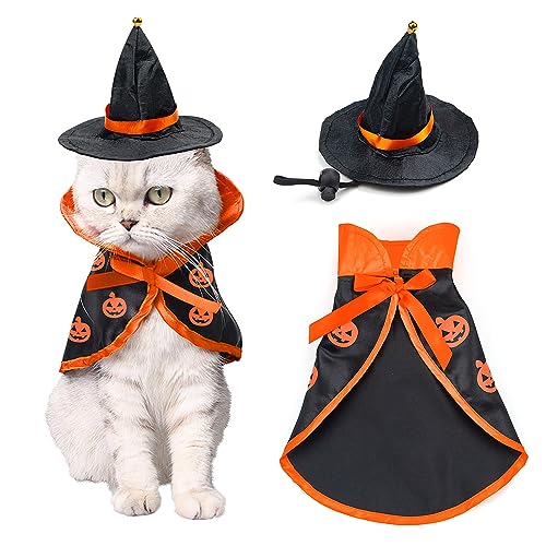 Haustier-Umhang für Halloween, Halloween-Kostüm für Katzen, Hunde, Vampir-Umhang, Polyester, Cosplay, Halloween-Kostüm, Party-Kostüm für Haustiere, kleine Hunde, Katze von Fantasyon
