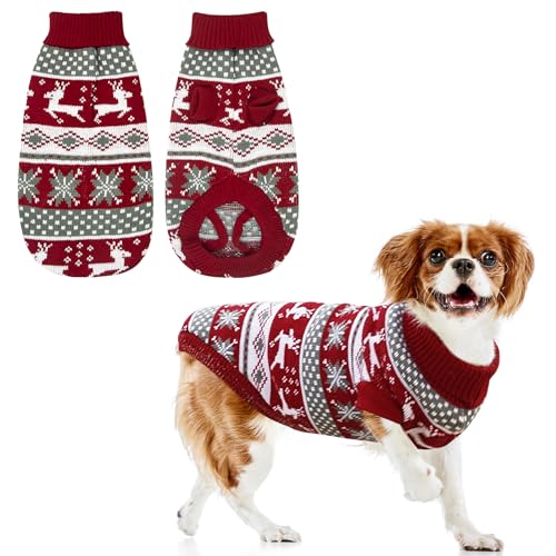 Hund Weihnachtspullover, Haustier Hund Weihnachtspullover Weihnachten Hundepullover Kostüm Warmer Strickpullover Schneeflocke Elch Muster Katze Weihnachtspullover für Große Hunde - L Hund Weihnachtspullover, Haustier Hund Weihnachtspullover Weihnachten Hundepullover Kostüm Warmer Strickpullover Schneeflocke Elch Muster Katze Weihnachtspullover für Große Hunde - L von Fantasyon