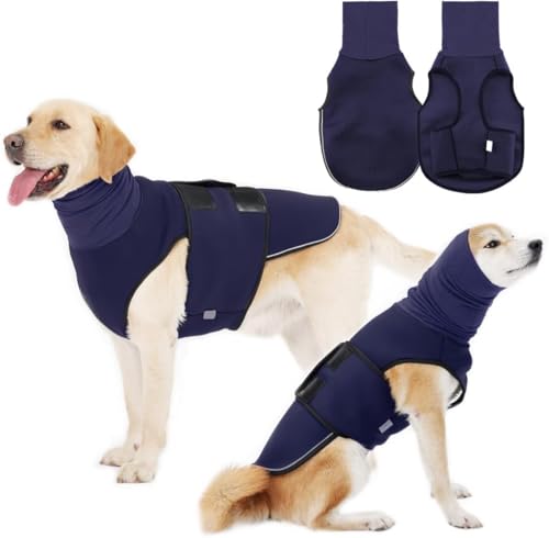 Hundeangstweste Hoodie - Hundemantel für Donner, Feuerwerk, Tierarztbesuche und Trennung - Warmer Hundemantel Reflektierende Hundeweste, Anti-Angst-Weste für Hunde mit hohem Kragen (M) von Fanxinzttc