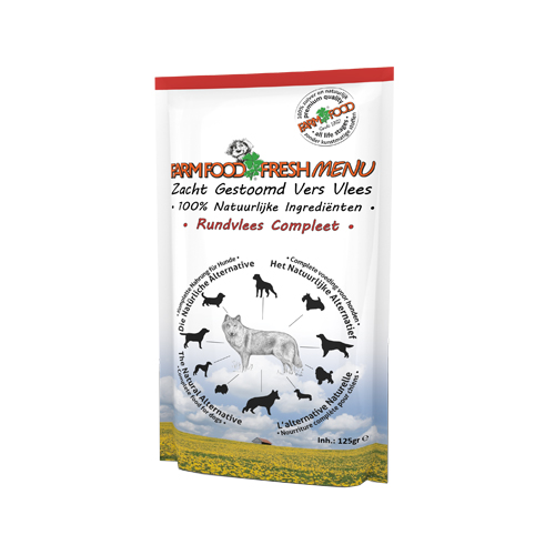 Farm Food Fresh Menu Komplett Hundefutter - Frischebeutel - Rind - 16 x 125 g von Farm Food
