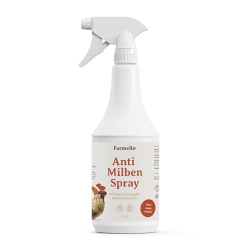 Farmello Anti Milbenspray Hühner 1l - Hochwirksamer Sofortschutz gegen Milben & Parasiten als Kontakt- & Umgebungsspray - Zur Vorbeugung & bei akutem Befall Farmello Anti Milbenspray Hühner 1l - Hochwirksamer Sofortschutz gegen Milben & Parasiten als Kontakt- & Umgebungsspray - Zur Vorbeugung & bei akutem Befall von Farmello