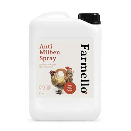 Farmello Anti Milbenspray Hühner 2,5l - Hochwirksamer Sofortschutz gegen Milben & Parasiten als Kontakt- & Umgebungsspray - Zur Vorbeugung & bei akutem Befall Farmello Anti Milbenspray Hühner 2,5l - Hochwirksamer Sofortschutz gegen Milben & Parasiten als Kontakt- & Umgebungsspray - Zur Vorbeugung & bei akutem Befall von Farmello