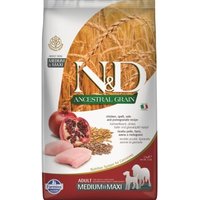 N&D Farmina FARMINA N&D Dog ANCESTRAL GRAIN Adult Medium/Maxi Huhn, Dinkel und Granatapfel 12kg 2,5 kg von N&D Farmina
