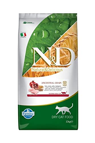 Farmina N&D ANCESTRAL Grain Adult Pellets Katzenfutter(Trockenfutter, mit hochwertigen Vitaminen und natürliche Antioxidantien, ohne Mais, Zutaten: Huhn, Portionsgröße: 10 kg) von Farmina Natural & Delicious