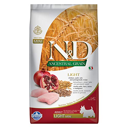Farmina N&D ANCESTRAL Grain Pellets Hundefutter (Trockenfutter, mit Vitaminen und Antioxidantien, ohne Mais, Zutaten: Leichtes Hähnchen, Dinkel, Hafer und Granatapfel, Portionsgröße: 2,5 kg) von Farmina Natural & Delicious