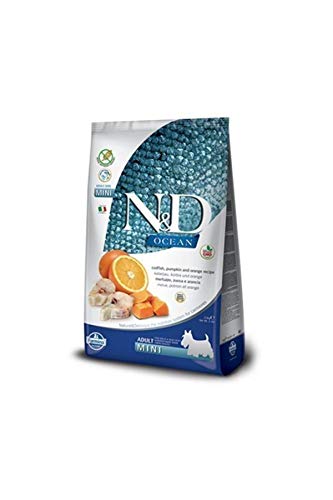 Farmina N&D Ocean Adult Mini Pellets Hundefutter (Trockenfutter, mit hochwertigen Vitaminen und natürliche Antioxidantien, ohne Mais, Zutaten: Kabeljau und Orange, Portionsgröße: 2,5 kg) von Farmina