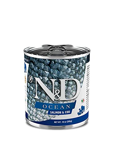 Farmina N&D Ocean Pastete Hundefutter (Nassfutter, mit hochwertigen Vitaminen und natürliche Antioxidantien, ohne Mais, Zutaten: LachsKabeljau, Portionsgröße: 285 g) von Farmina Natural & Delicious