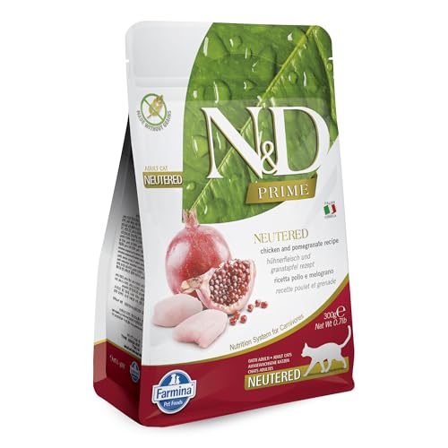 Farmina N&D Prime Adult Pellets Katzenfutter(Trockenfutter, mit hochwertigen Vitaminen und natürliche Antioxidantien, ohne Mais, Zutaten: Hähnchen Granatapfel, Portionsgröße: 300 g) von Farmina