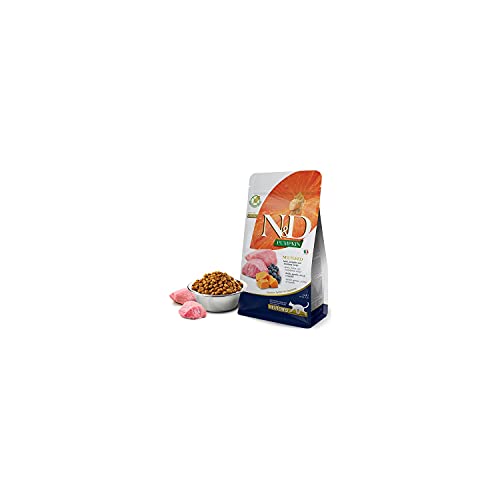 Farmina N&D Pumpkin Adult Pellets Katzenfutter(Trockenfutter, mit hochwertigen Vitaminen und natürliche Antioxidantien, ohne Mais, Zutaten: Lamm und Heidelbeere, Portionsgröße: 1,5 kg) von Farmina Natural & Delicious