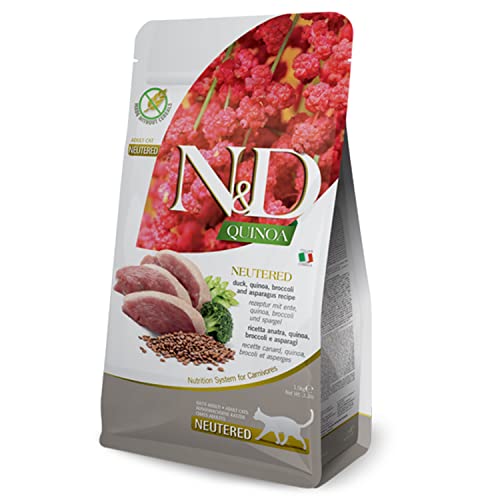Farmina N&D Quinoa Pastete Katzenfutter(Nassfutter, mit hochwertigen Vitaminen und natürliche Antioxidantien, ohne Mais, Zutaten: Ente, Brokkoli und Spargel, Portionsgröße: 80 g) von Farmina Natural & Delicious