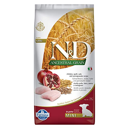 Farmina N&D ANCESTRAL Grain Pellets Hundefutter (Trockenfutter, mit hochwertigen Vitaminen und natürliche Antioxidantien, ohne Mais, Zutaten: Huhn, Dinkel, Hafer und Granatapfel, Portionsgröße: 7 kg) von Farmina Natural & Delicious
