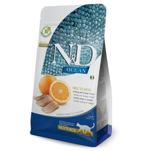 N&D Ocean CAT Hering und ORANGE NEUTERED Adult 300 GR von Farmina Natural & Delicious