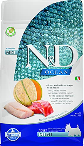 N&D Ocean Dog Salmon, COD and Cantaloupe Melon Adult Mini 800 GR von Farmina Natural & Delicious