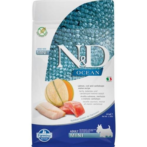 N&D Ocean Dog Salmon, COD and Cantaloupe Melon Adult Mini 800 GR von Farmina Natural & Delicious