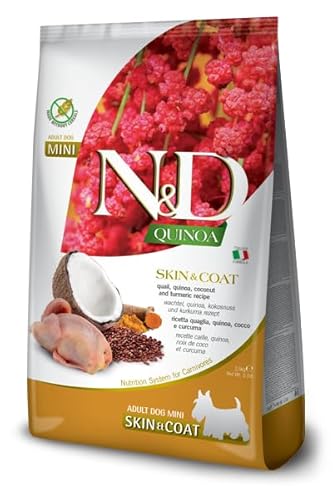 Farmina, N&D Quinoa Skin & Coat, Wachteln, Kokosnuss & Kurkuma, Adult Hund Mini, 7 kg Farmina, N&D Quinoa Skin & Coat, Wachteln, Kokosnuss & Kurkuma, Adult Hund Mini, 7 kg von Farmina Pet Foods