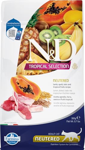 Farmina, N&D Tropical Selection, Lamm & tropische Früchte, Katze Neutered, 300 g von Farmina Pet Foods