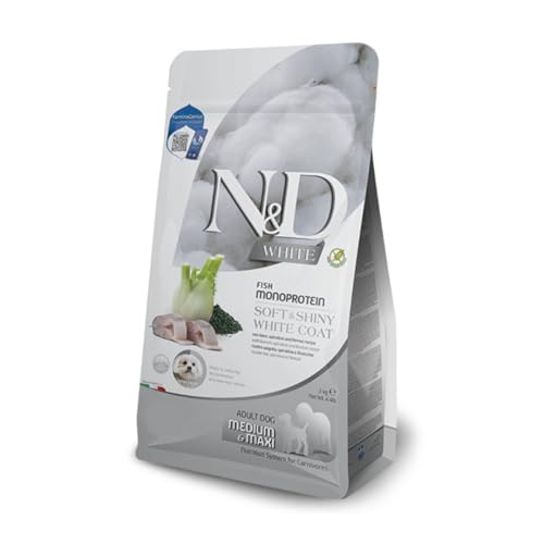Farmina, N&D White, Barsch, Spirulina & Fenchel, ausgewachsener Hund Medium/Maxi, 2 kg von Farmina