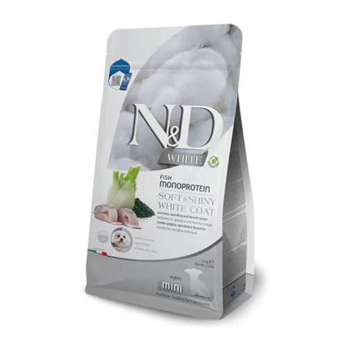 Farmina, N&D White, Wolfsbarsch, Spirulina & Fenchel, Hund Puppy Mini, 1,5 kg von Farmina