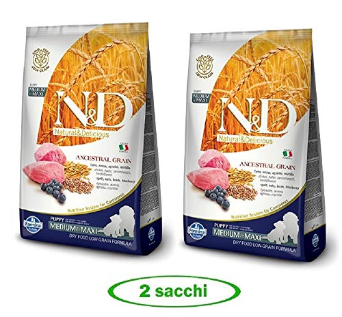 Farmina N&D Low Grain Medium/Maxi Puppy Lamm und Blaubeere 12 kg - Angebot 2 Säcke von Farmina Pet Foods