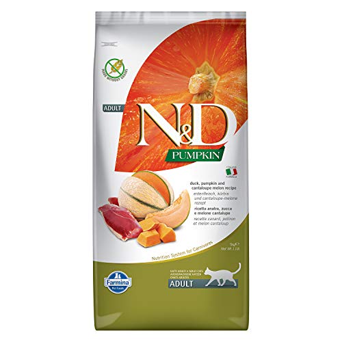 Farmina N&D Pumpkin Pellets Katzenfutter(Trockenfutter, mit hochwertigen Vitaminen und natürliche Antioxidantien, ohne Mais, Zutaten: Ente, Portionsgröße: 5 kg) von Farmina Natural & Delicious