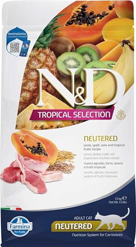 FARMINA ND Cat Tropical Selection NEUTERED Lamm, 1,5 kg von Farmina