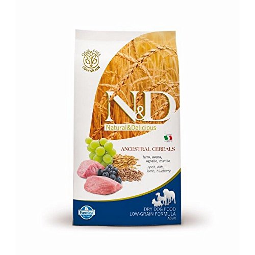 Farmina N&D ANCESTRAL Grain Pellets Hundefutter (Trockenfutter, mit Vitaminen und natürliche Antioxidantien, ohne Mais, Zutaten: Lammfleisch, Dinkel, Hafer und Heidelbeeren, Portionsgröße: 800 g) von Farmina