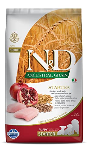Farmina N&D ANCESTRAL Grain Puppy Pellets Hundefutter (Trockenfutter, mit hochwertigen Vitaminen und natürliche Antioxidantien, ohne Mais, Zutaten: Huhn, Portionsgröße: 2,5 kg) von Farmina