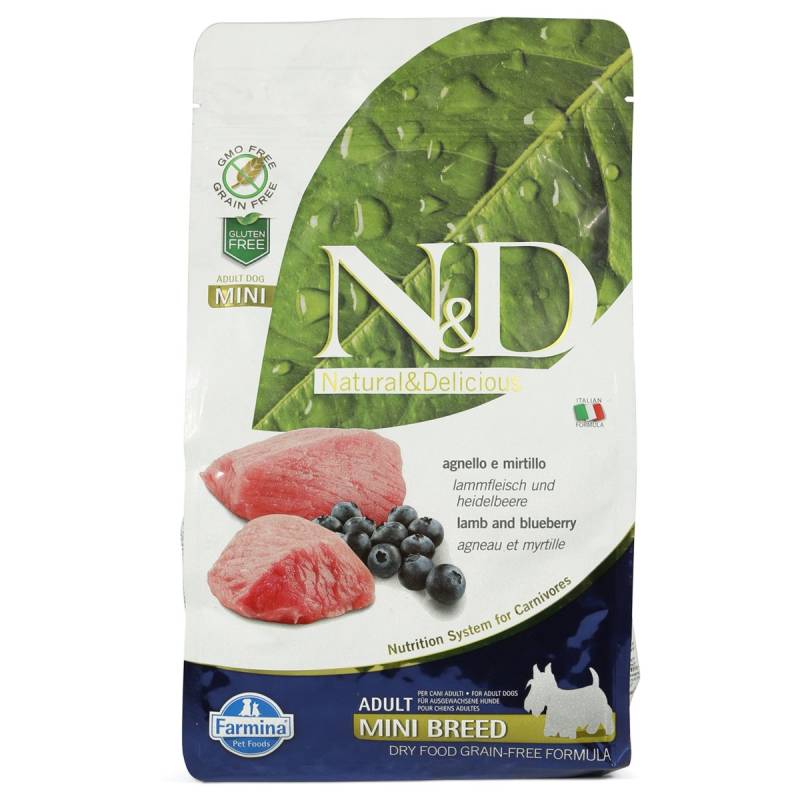 N&D Hundefutter Lamm&Heidelbeeren Mini Adult getreidefrei 800g von Farmina