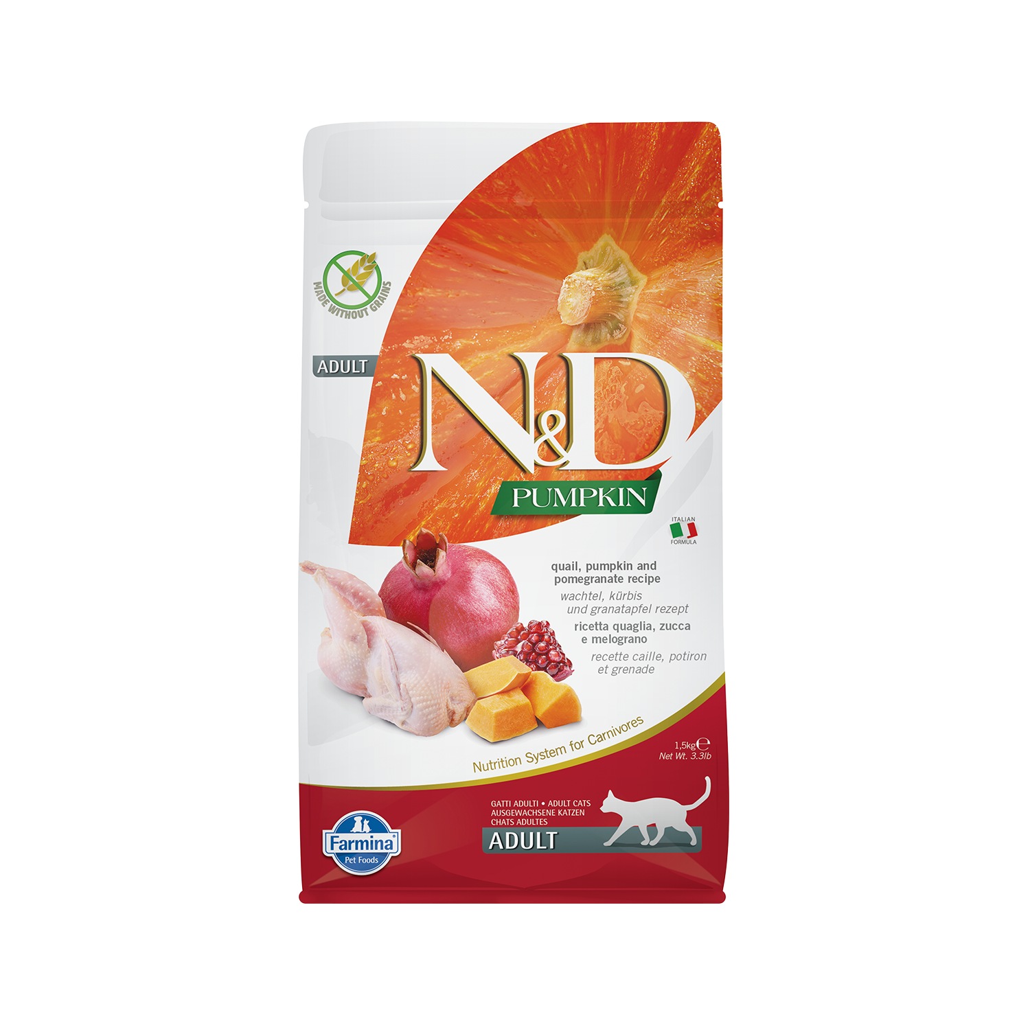 Farmina N&D Kürbis Adult Katzenfutter - Wachtel - 1,5 kg von Farmina
