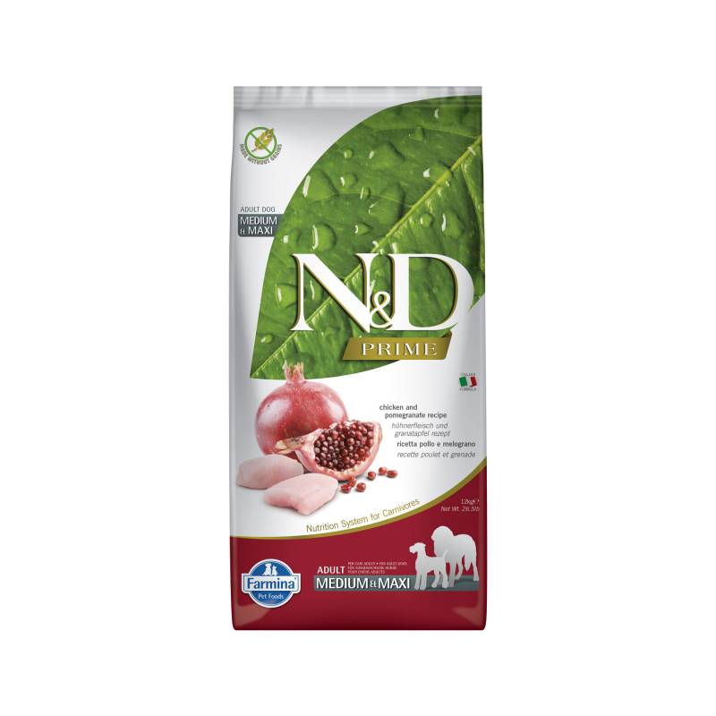 Farmina N&D Prime Adult Medium & Maxi - Huhn und Granatapfel - 12 kg von Farmina