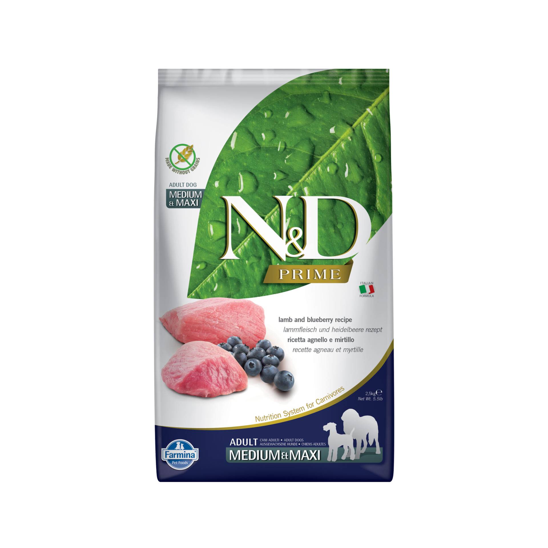 Farmina N&D Prime Adult Medium & Maxi - Lamm und Heidelbeere - 2,5 kg von Farmina