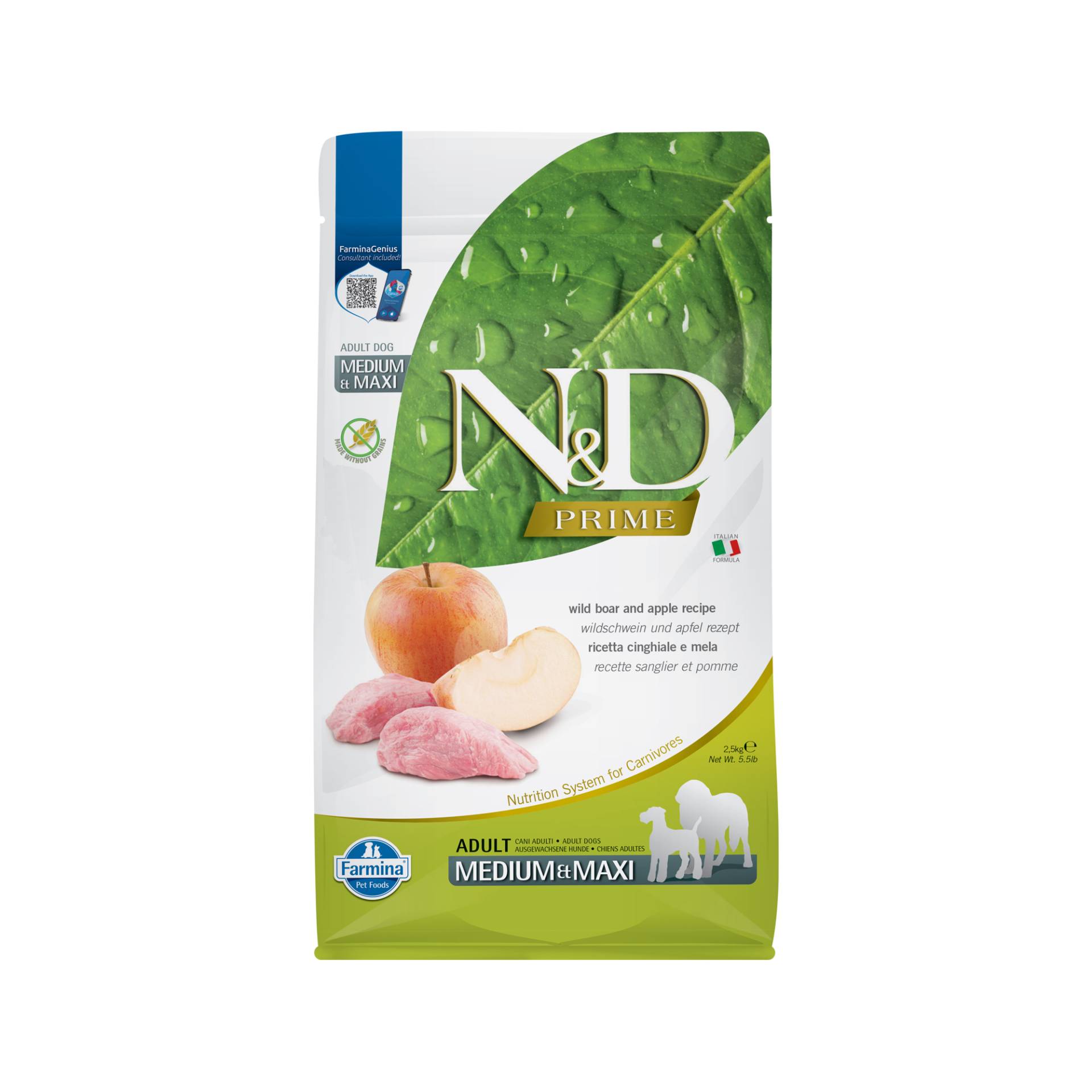 Farmina N&D Prime Adult Medium & Maxi - Wildschwein und Apfel - 2,5 kg Farmina N&D Prime Adult Medium & Maxi - Wildschwein und Apfel - 2,5 kg von Farmina