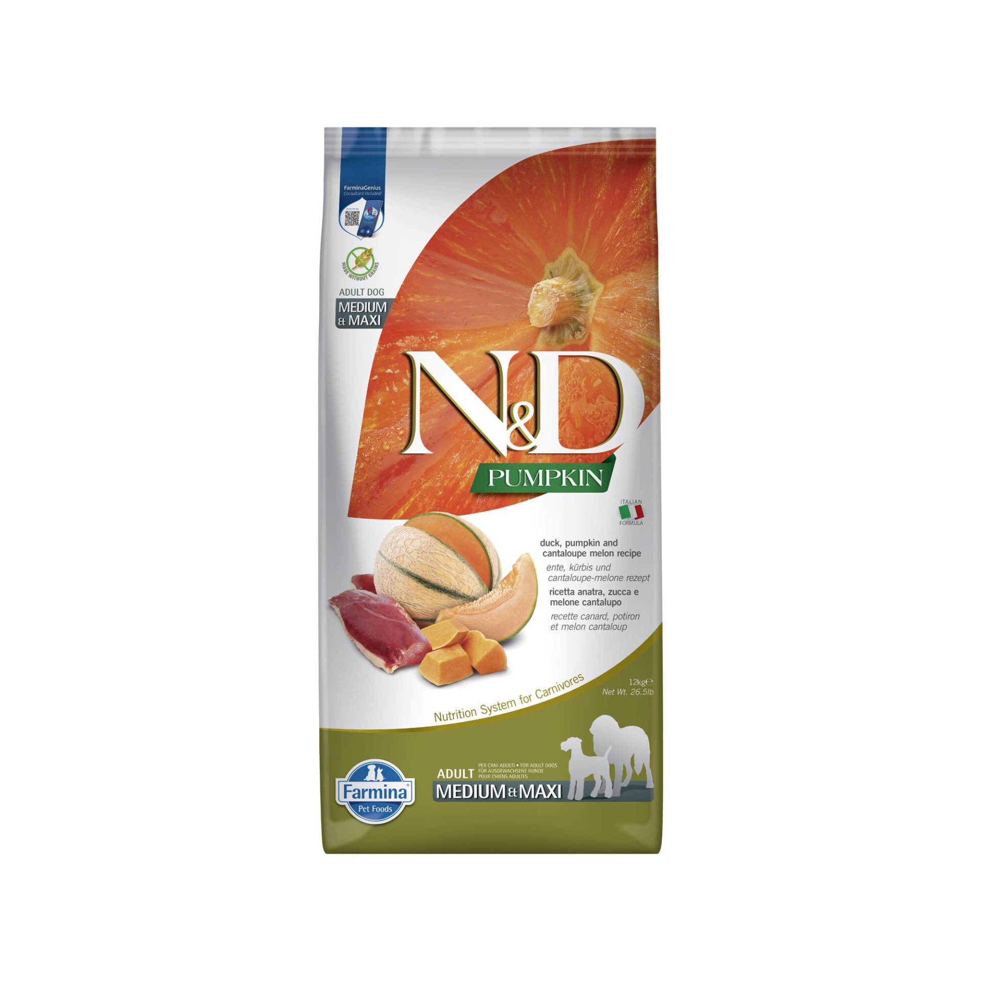 Farmina N&D Pumpkin Ente und Melone Adult Dog Medium & Maxi - 12 kg Farmina N&D Pumpkin Ente und Melone Adult Dog Medium & Maxi - 12 kg von Farmina