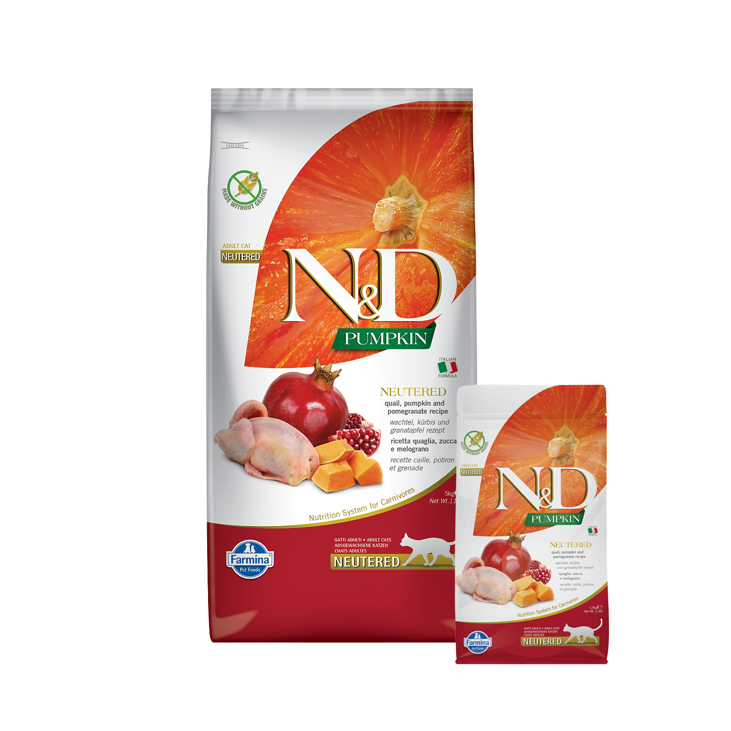 Farmina N&D Pumpkin Kastraten Katzenfutter - Wachtel - 1,5 kg von Farmina