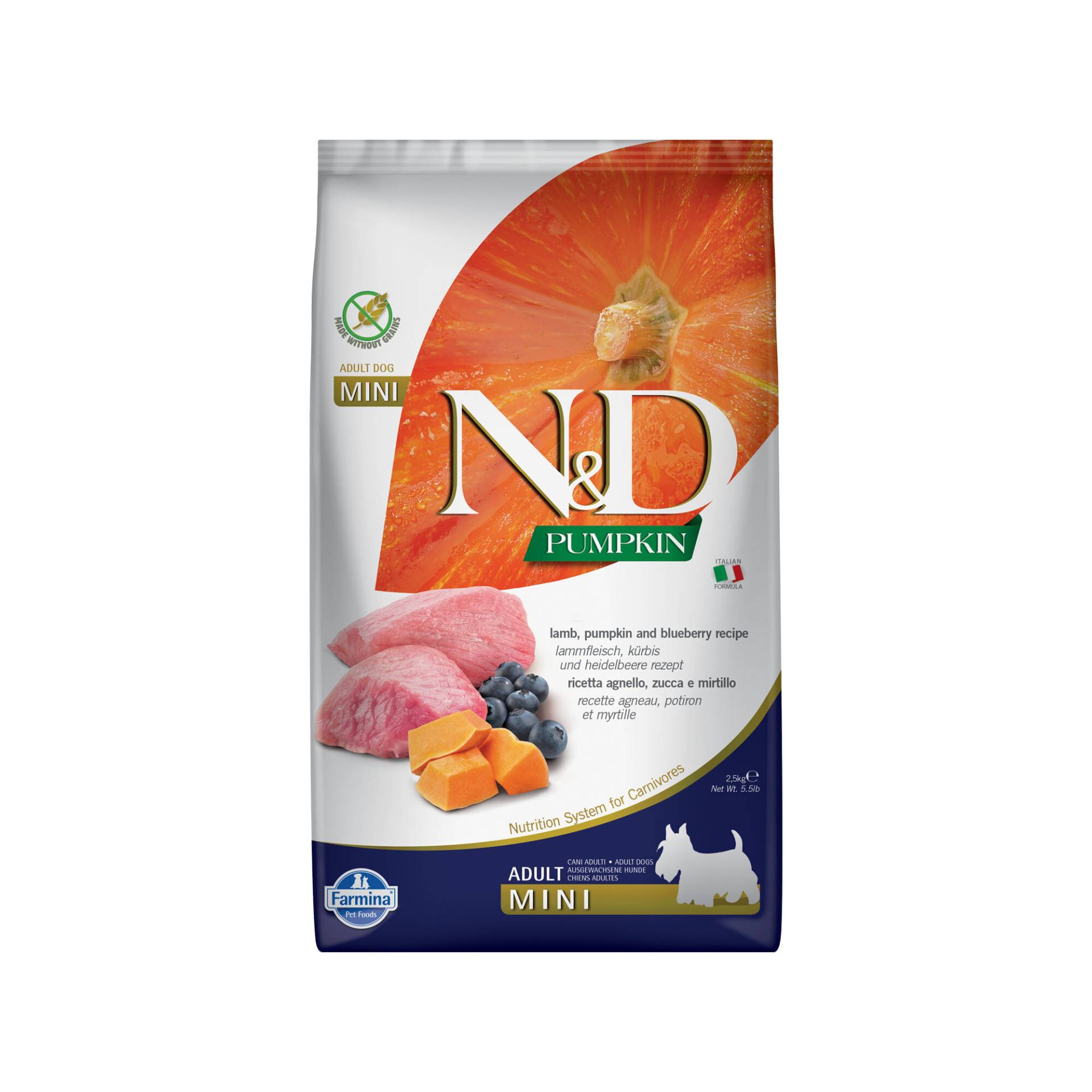 Farmina N&D Pumpkin Lamm und Blaubeere Adult Dog Mini - 2,5 kg Farmina N&D Pumpkin Lamm und Blaubeere Adult Dog Mini - 2,5 kg von Farmina