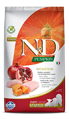 Farmina N&D Pumpkin Puppy Pellets Hundefutter (Trockenfutter, mit hochwertigen Vitaminen und natürliche Antioxidantien, ohne Mais, Zutaten: Hähnchen Granatapfel, Portionsgröße: 2,5 kg) von Farmina