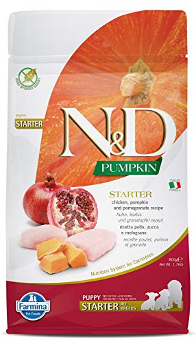 Farmina N&D Pumpkin Puppy Pellets Hundefutter (Trockenfutter, mit hochwertigen Vitaminen und natürliche Antioxidantien, ohne Mais, Zutaten: Hähnchen Granatapfel, Portionsgröße: 800 g) von Farmina