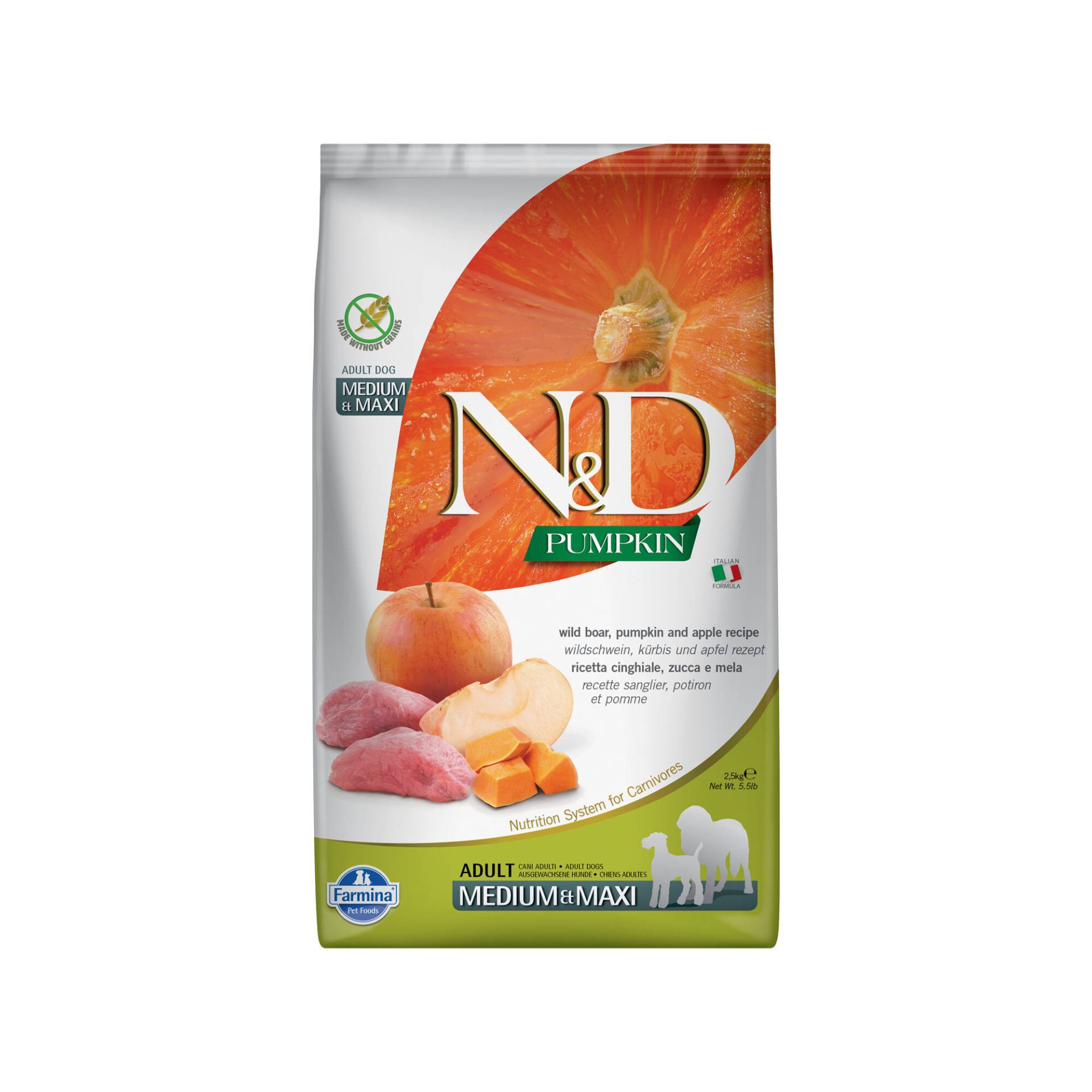 Farmina N&D Pumpkin Wildschwein und Apfel Adult Dog Medium & Maxi - 12 kg von Farmina